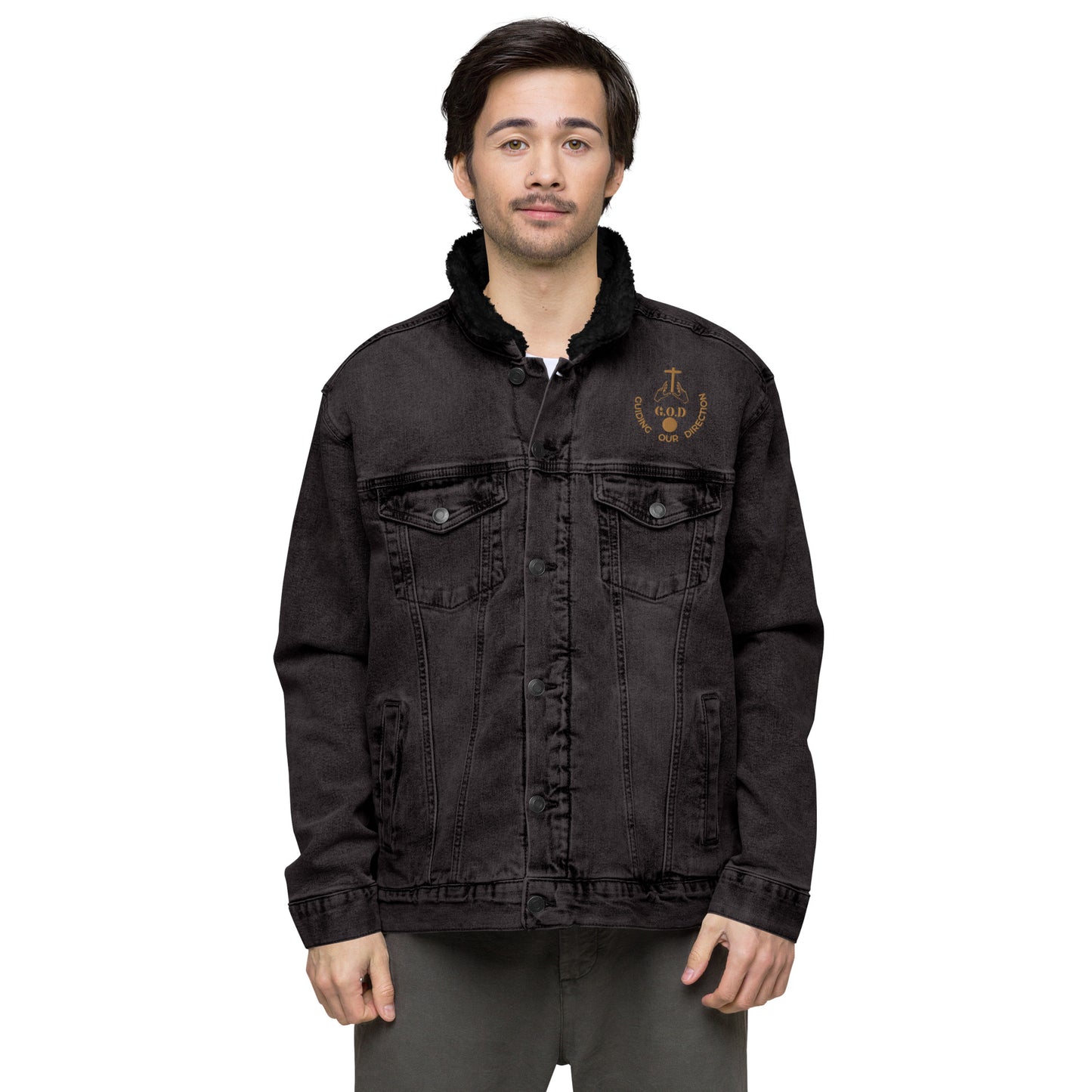 F.I.F(G.O.D Guiding Our Direction Unisex denim sherpa jacket