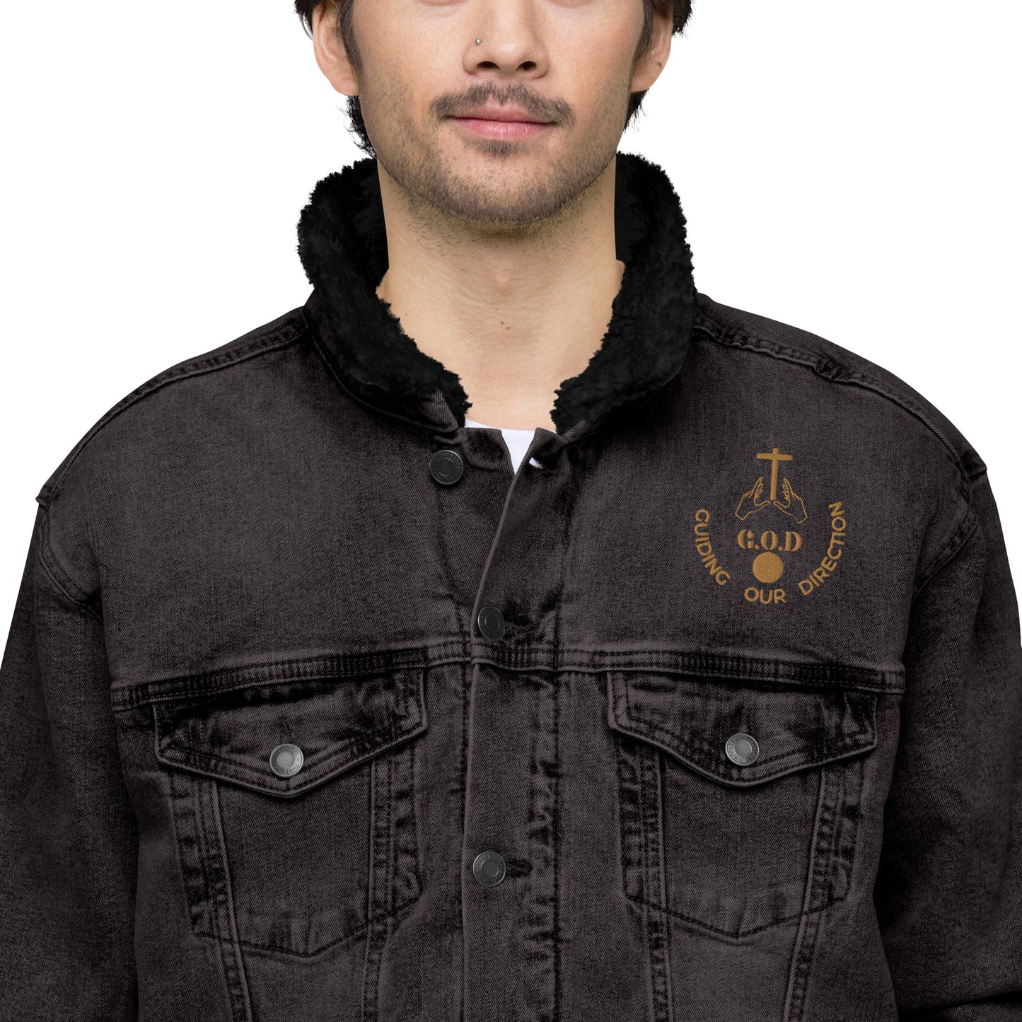 F.I.F(G.O.D Guiding Our Direction Unisex denim sherpa jacket