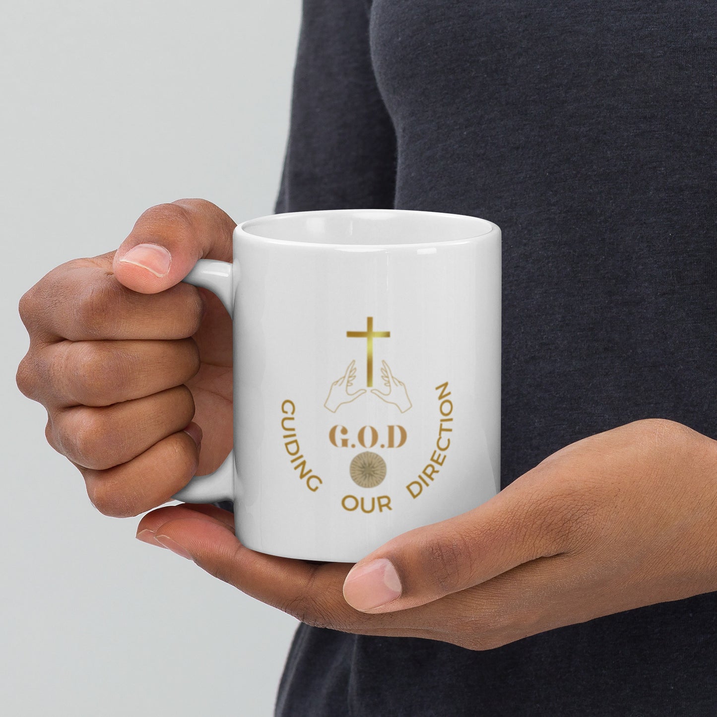 G.O.D Guiding our Direction White glossy mug