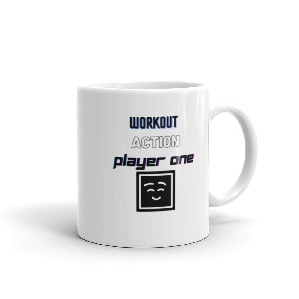 Player One White glossy mug