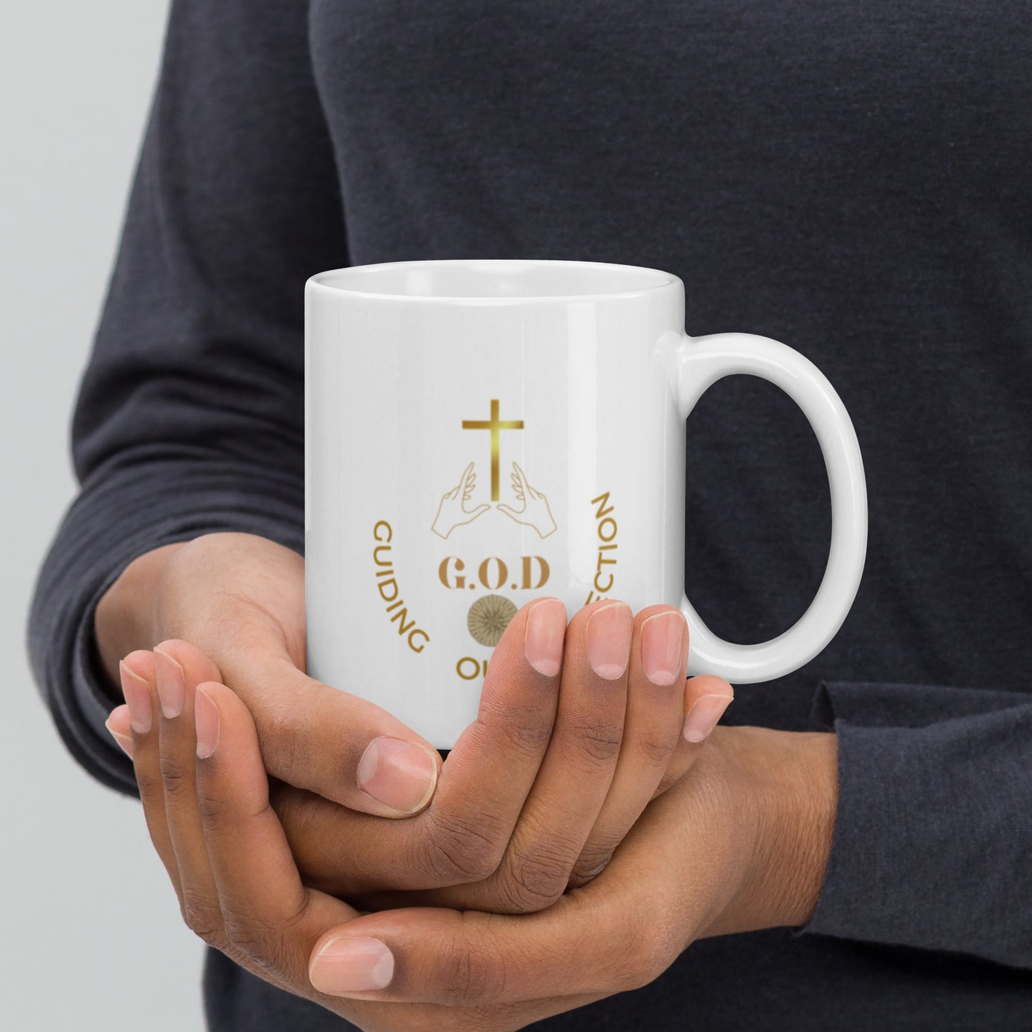 G.O.D Guiding our Direction White glossy mug