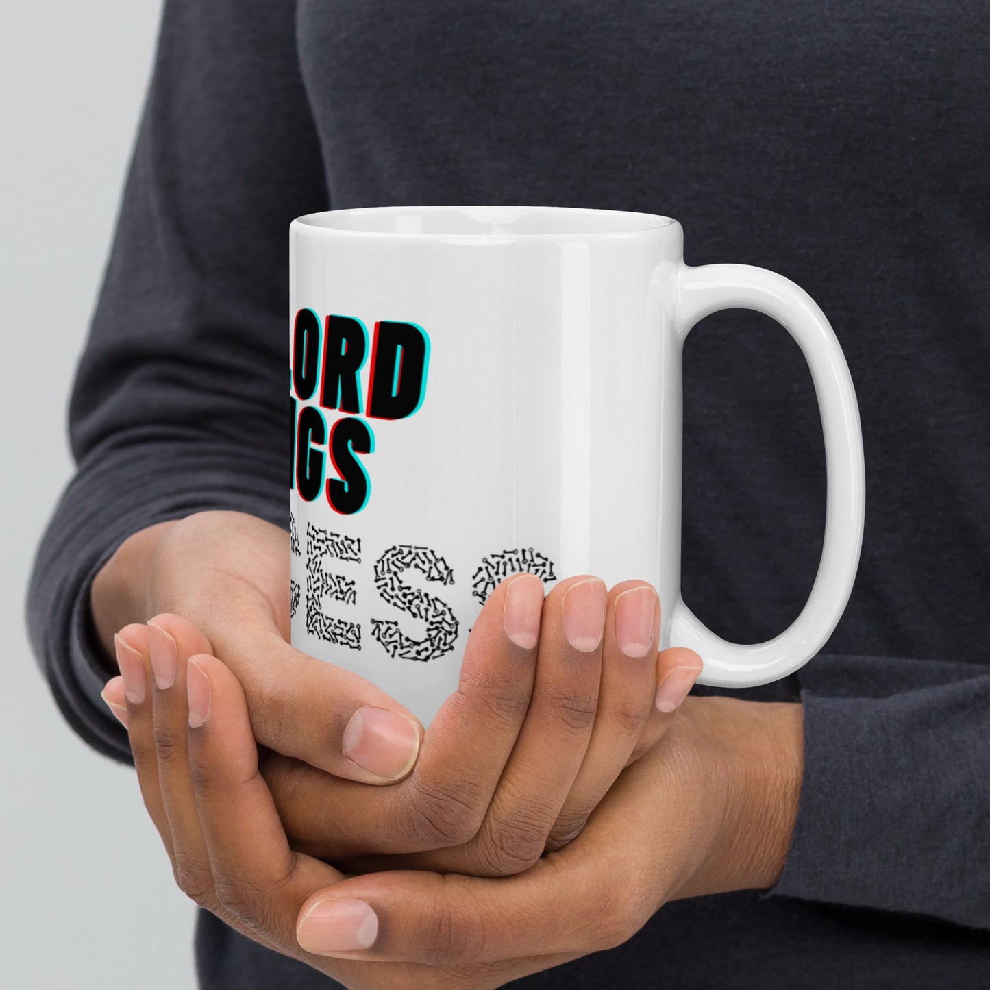 The Lord Brings Success White glossy mug