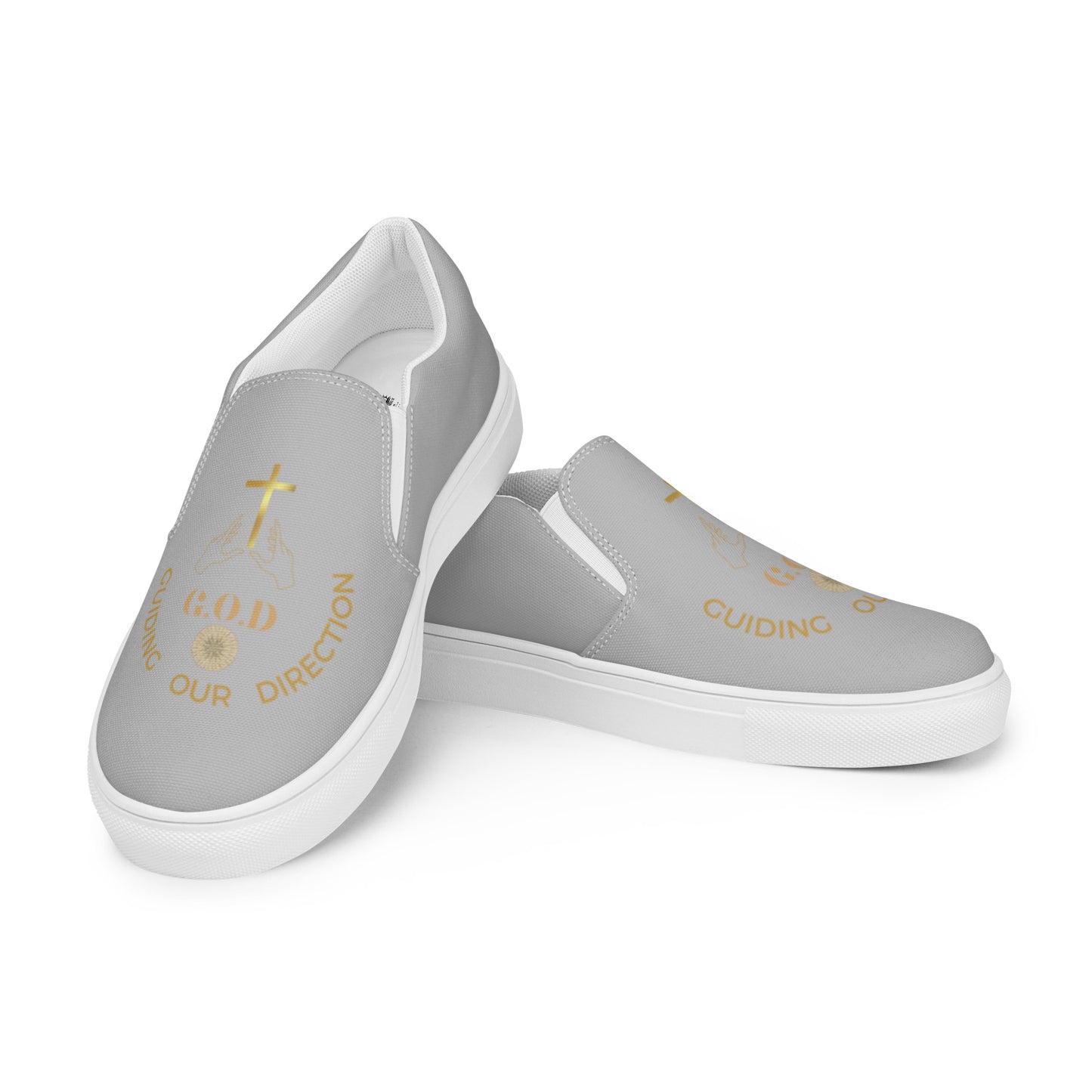 Gray F.I.F (G.O.D Guiding Our Direction Women’s slip-on canvas shoes